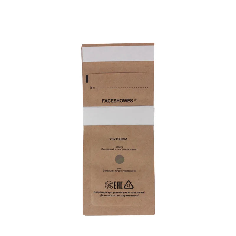 100Pcs Nail Sterilizer Manicure Bag Kraft Bags Dry Heat Disposable Sterilization Disinfection Machine Accessory Nailart Tools