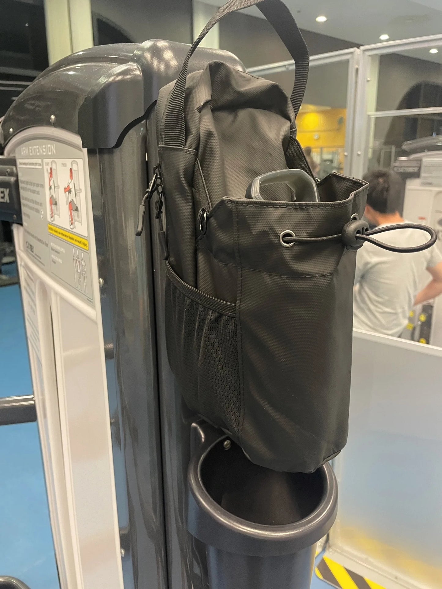 Magnetic Gym Bag with Phone Pocket Bottle Sleeve Pouch with Shoulder Strap Gym Bottle Pouch for Water Bottle Holder